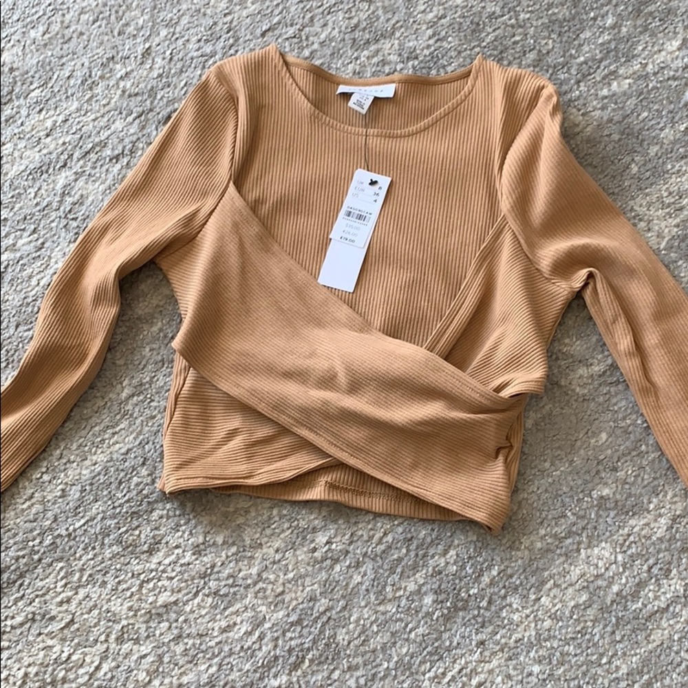 Top shop mustard crop top